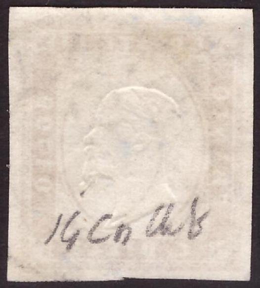 Italian Ancient States - Sardinia 1861 - 10 c. Bruno Rossastro used in Catania. - Sassone  14Cn #1.0