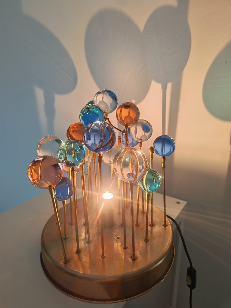 台灯 - 太空时代 - 镀金黄铜, 水晶, 镀金黄铜 - 水晶球灯 #4.3