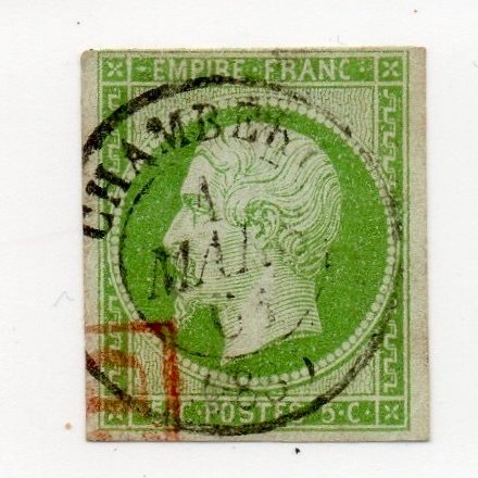 Γαλλία 1854 - Empire 5c πράσινο - Yvert No 12 #3.2