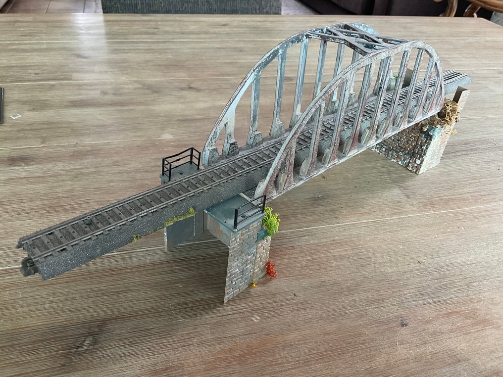 Faller H0 - Model train scenery (3) - Rail bridge with rails on masonry piers, 1 stone tunneling passage, and 1 construction set for #3.2