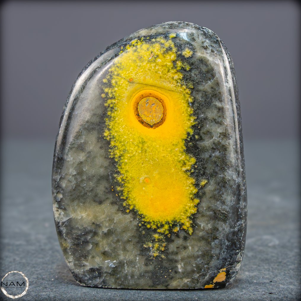 Breathtaking Bumblebee Jasper freeform a work of art of nature in luminous colors- 102.74 g #1.0