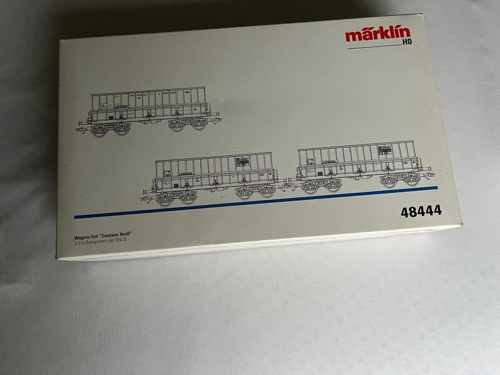Märklin H0轨 - 48444 - 模型火车货车组 (1) - 一组由三辆棕色推土机组成的套装 - NMBS #1.0