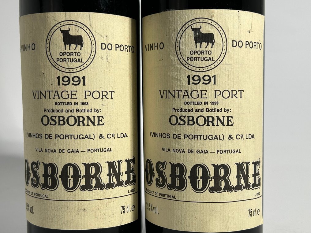 1991 Osborne - Vintage Port - Abgefüllt in 1993 -  Douro  - 2 Flaschen (0,75 l) #1.0
