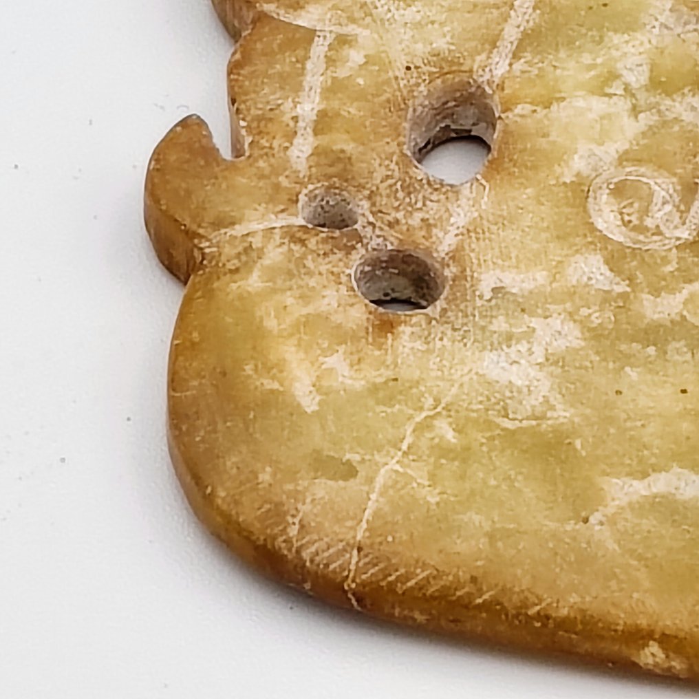 Αρχαία Κινέζικη Νεφρίτης Ματάκι με χάντρες με σχέδια τίγρης - 86 mm  (χωρίς τιμή ασφαλείας) #4.3