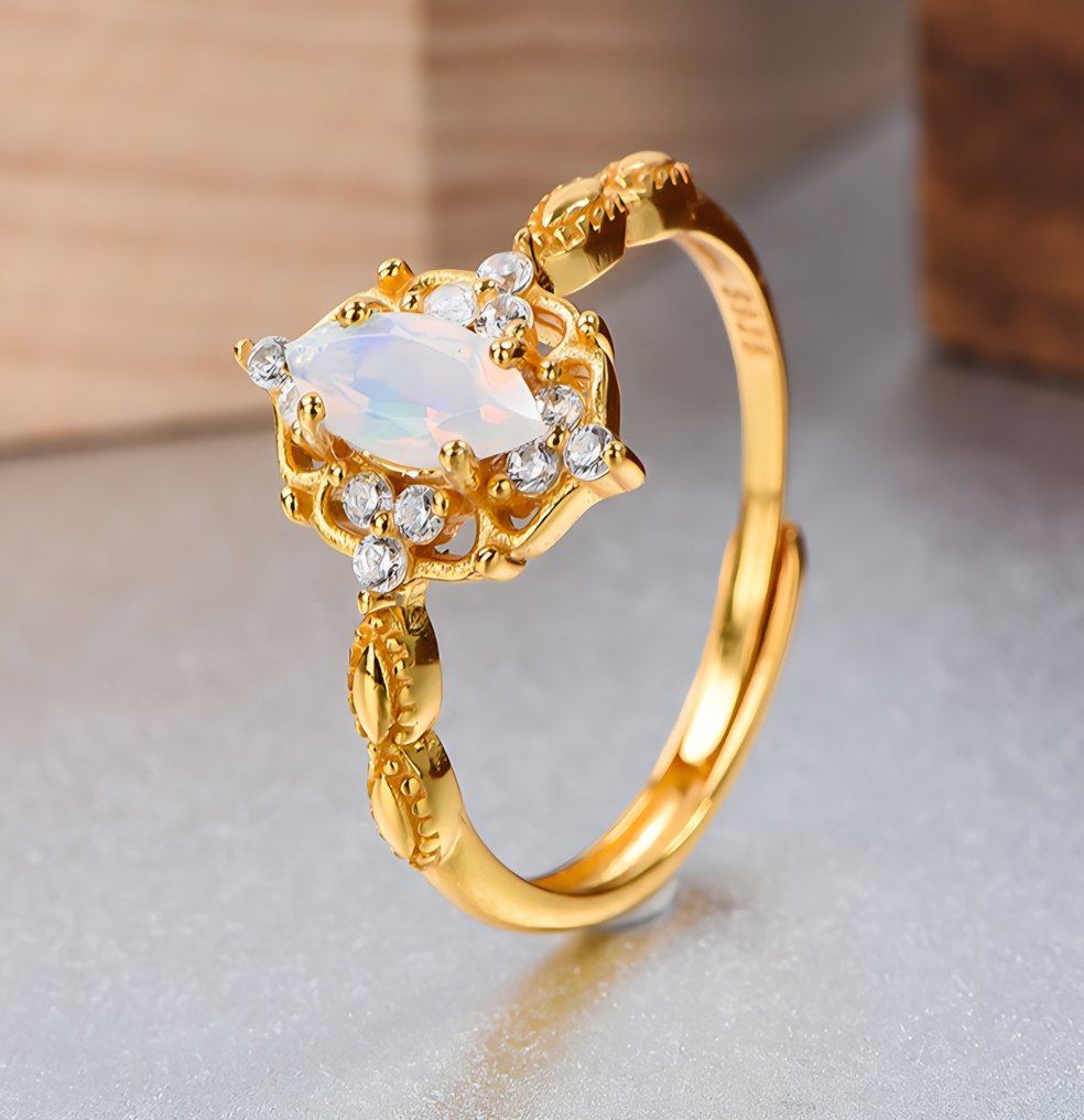 Senza Prezzo di Riserva - Anello Argento - 0.45ct. tw. Opale #4.3