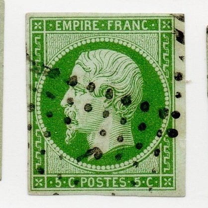 France 1854 - Empire 5c green - Yvert No 12 #2.1