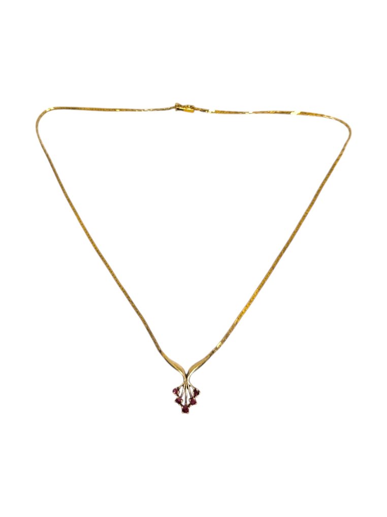 Sans Prix de Réserve - Collier - 18 carats Argent, Or jaune, Plaqué or Rubis #3.2