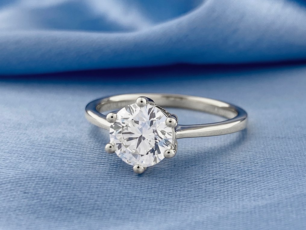 Zonder Minimumprijs - Ring - 14 karaat Witgoud - 1.30ct. tw. Diamant (Lab-grown) #2.1