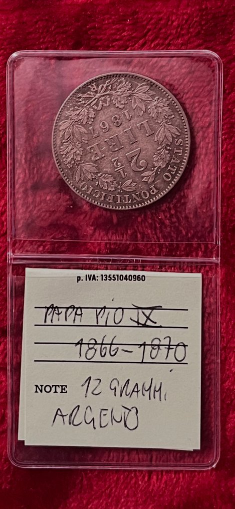 roma Pio IX. 2,5 lire 1867 (Nincs minimálár) #3.2
