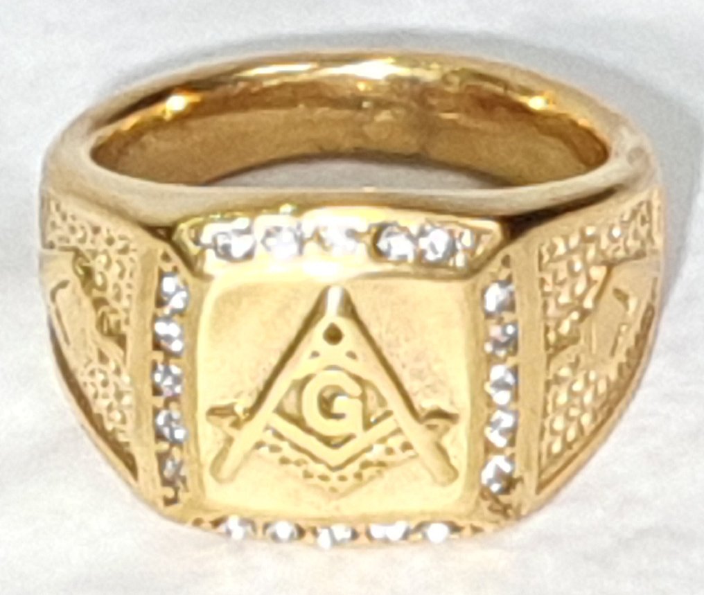 2 Masonic Rings of the Grand Architect: Inner Power, Mental Clarity, and Elevation - Gold Finish - Ring #1.0