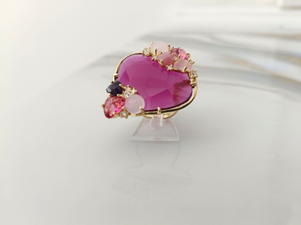 No Reserve Price - Ring Silver Mixed gemstones #1.0