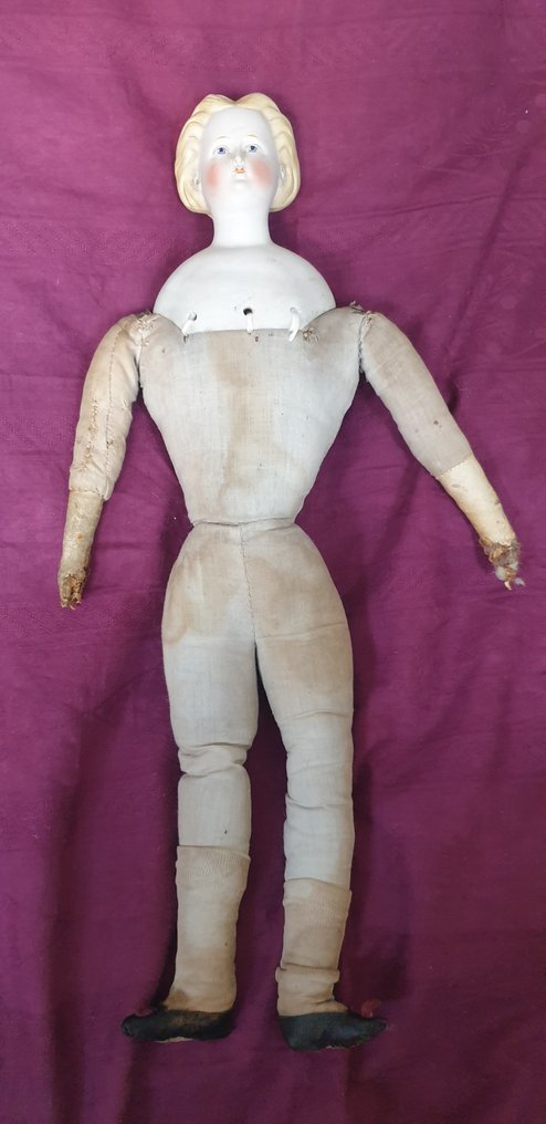 senza marca - Lalka Parian testa e spalla in bisquit opaca. - 1800-1850 - Niemcy #4.3