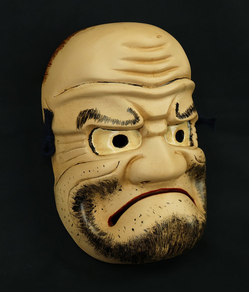 日本能乐面具 - 木 - Inashihagi 面具 (没有保留价) #3.2