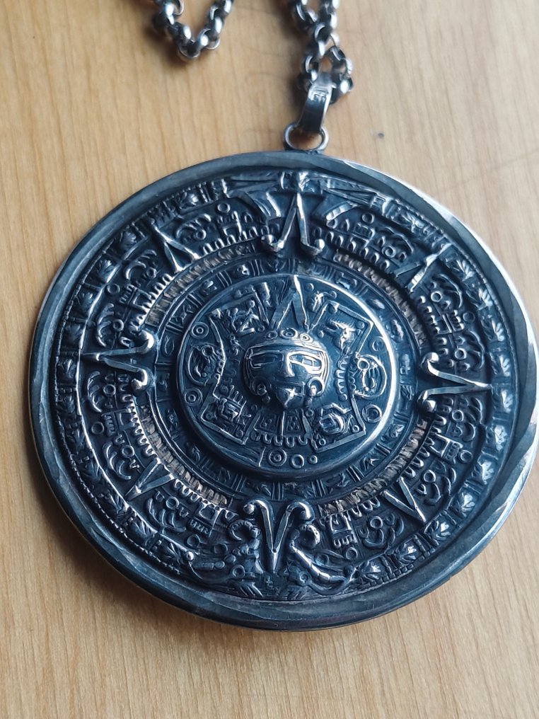 Αλυσίδα - Μεξικό ασημένιο στυλό Μάγια Κάλενταρ  (χωρίς τιμή ασφαλείας) #1.0