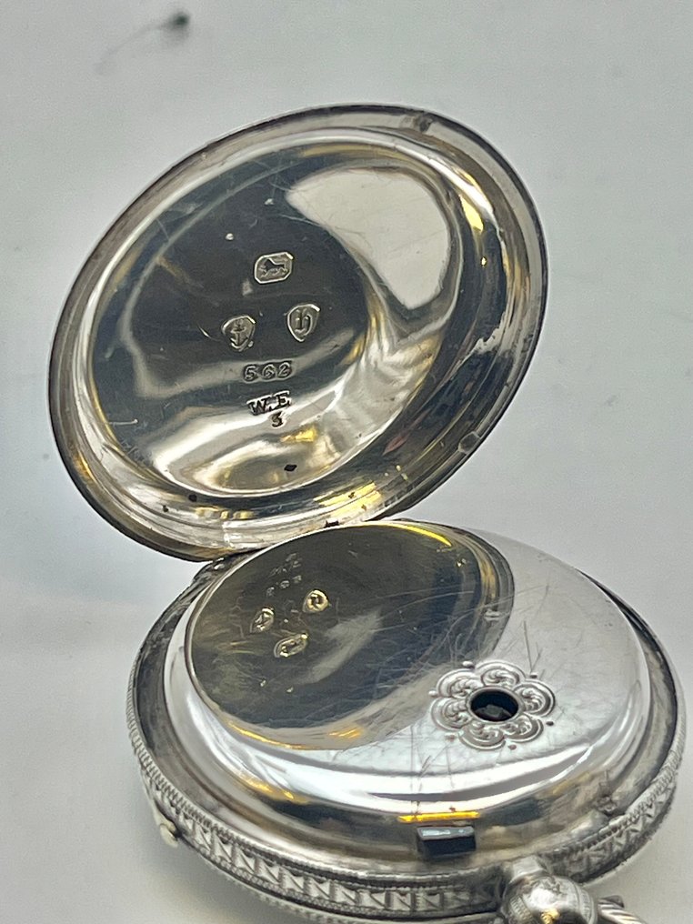 Rara Ribaltina a conoide . Argento . Birmingham 1876 . Chiavetta - 1850-1900 #4.3