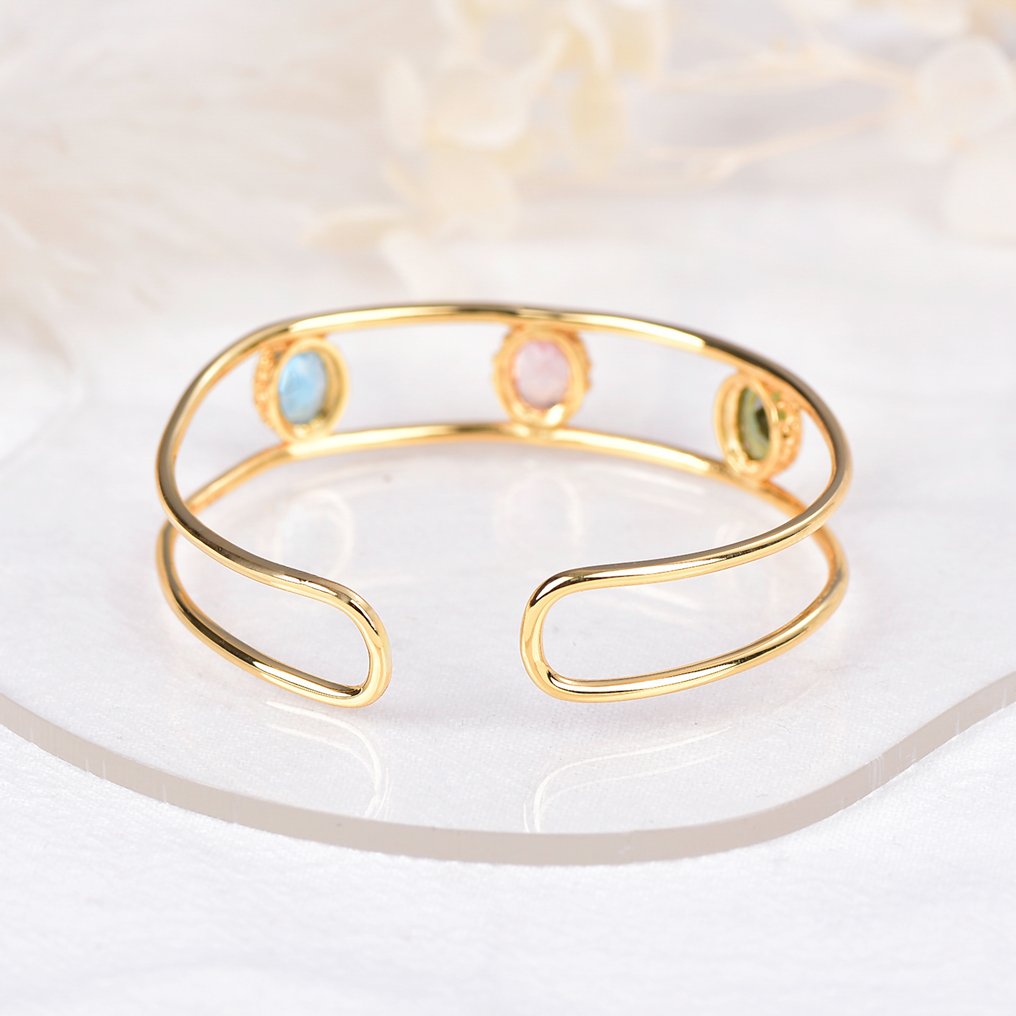 没有保留价 - 手镯 银 - 混合宝石 - 已认证 #4.3