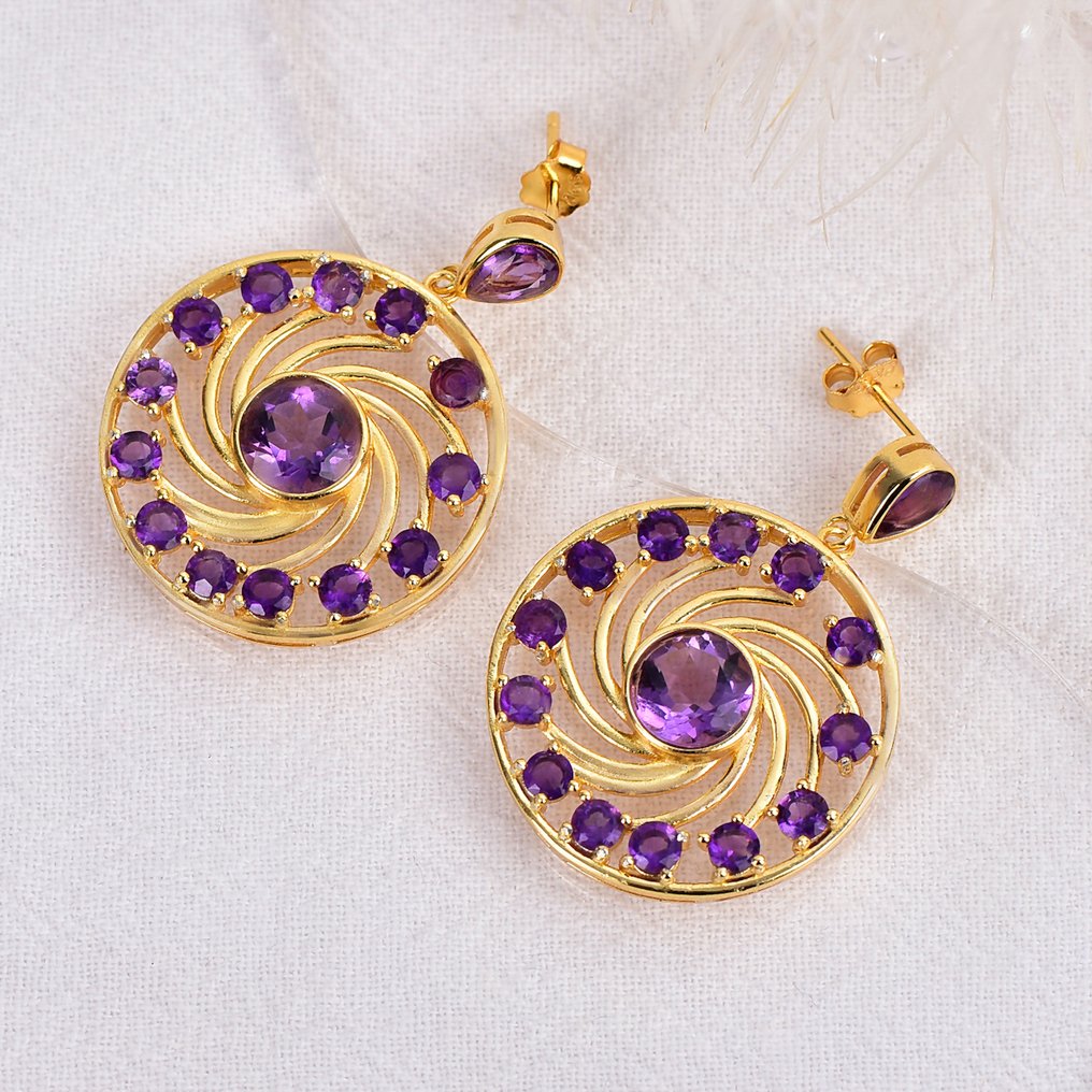 χωρίς τιμή ασφαλείας - Σκουλαρίκια Ασημί - Amethyst - Πιστοποιημένο #4.3