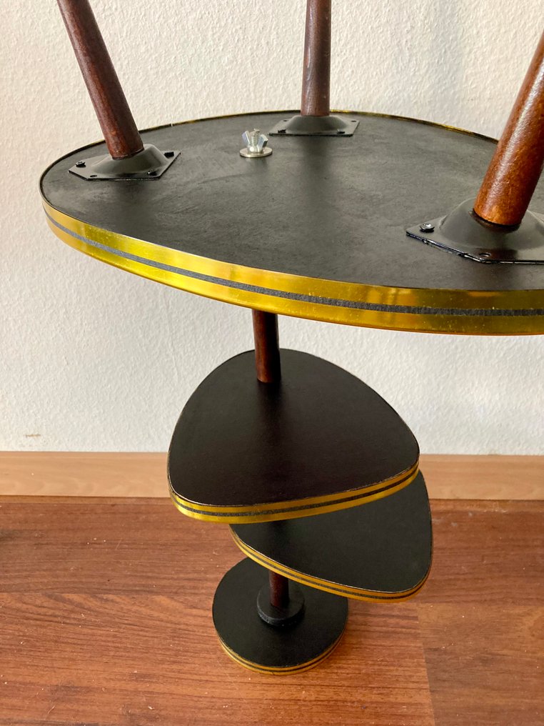 植物檯 - 木 - 复古植物桌，四层，1950年代风格。 #4.3