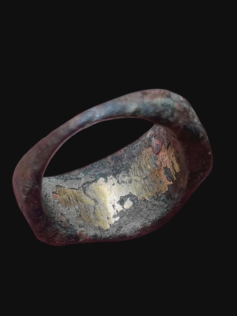 Medieval, Crusaders Era Extremely rare Gold Gilded Empire Cross Seal Ring #3.2