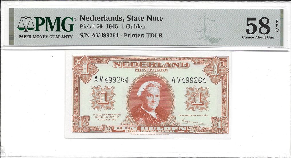 Netherlands. - 1 Gulden 1945 - Pick 70 (No Reserve Price) #1.0