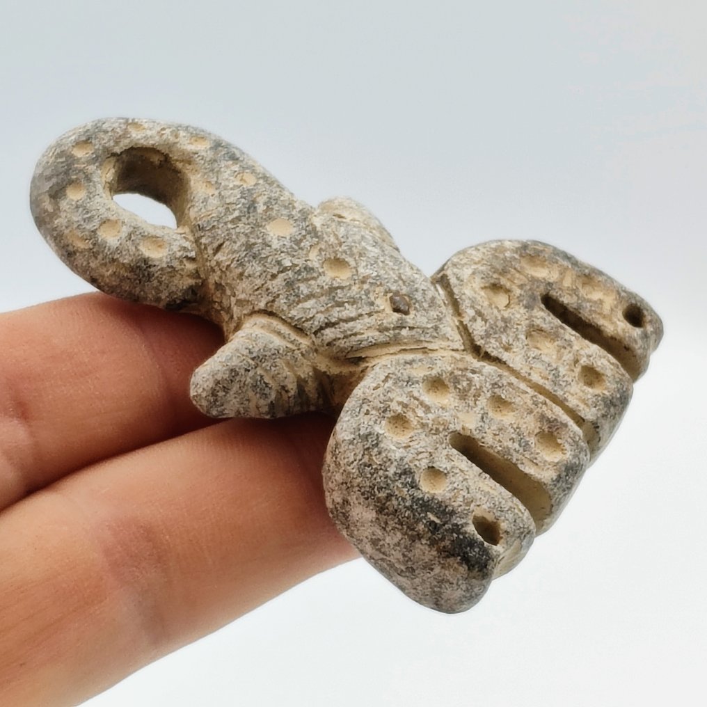 古代西亚 片岩 片岩神珠护身符 - 65 mm #3.2