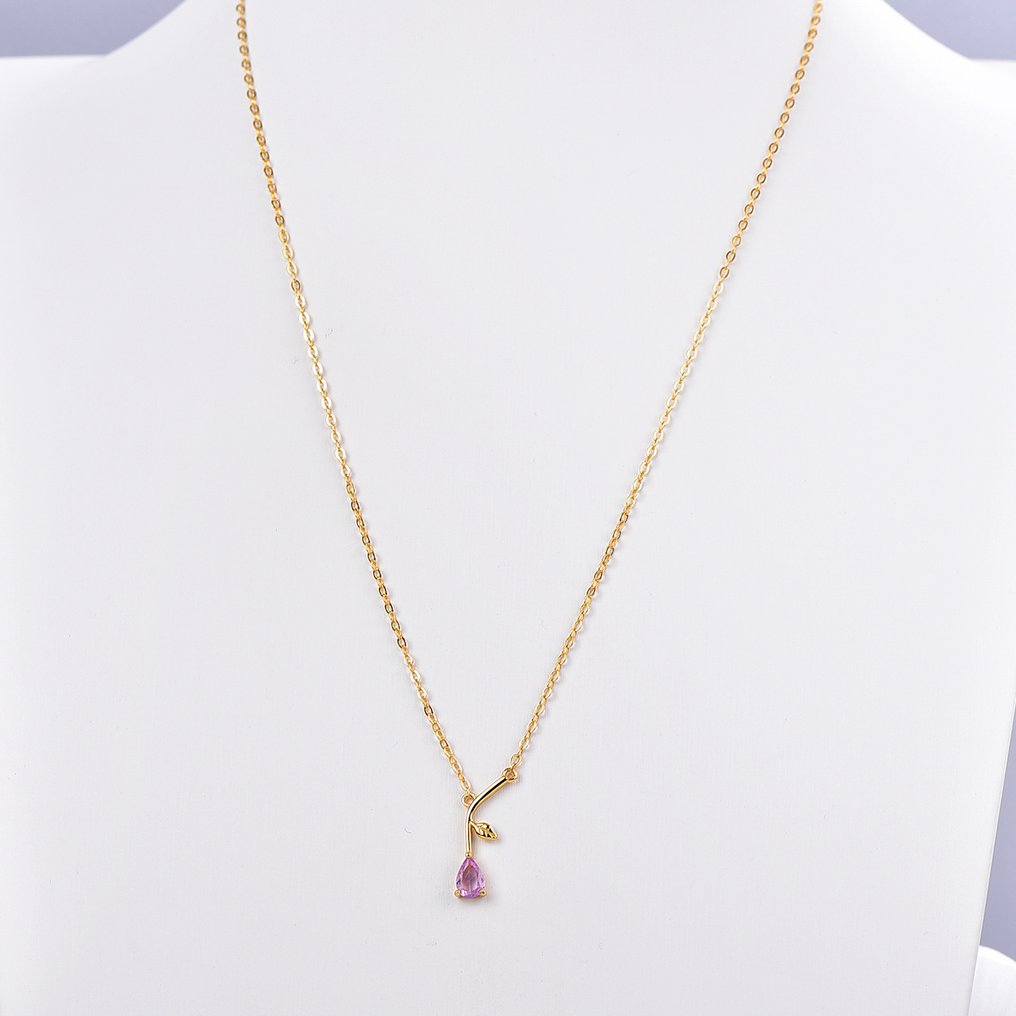 Zonder Minimumprijs - Halsketting Zilver - Sapphire - Gecertificeerd #4.3