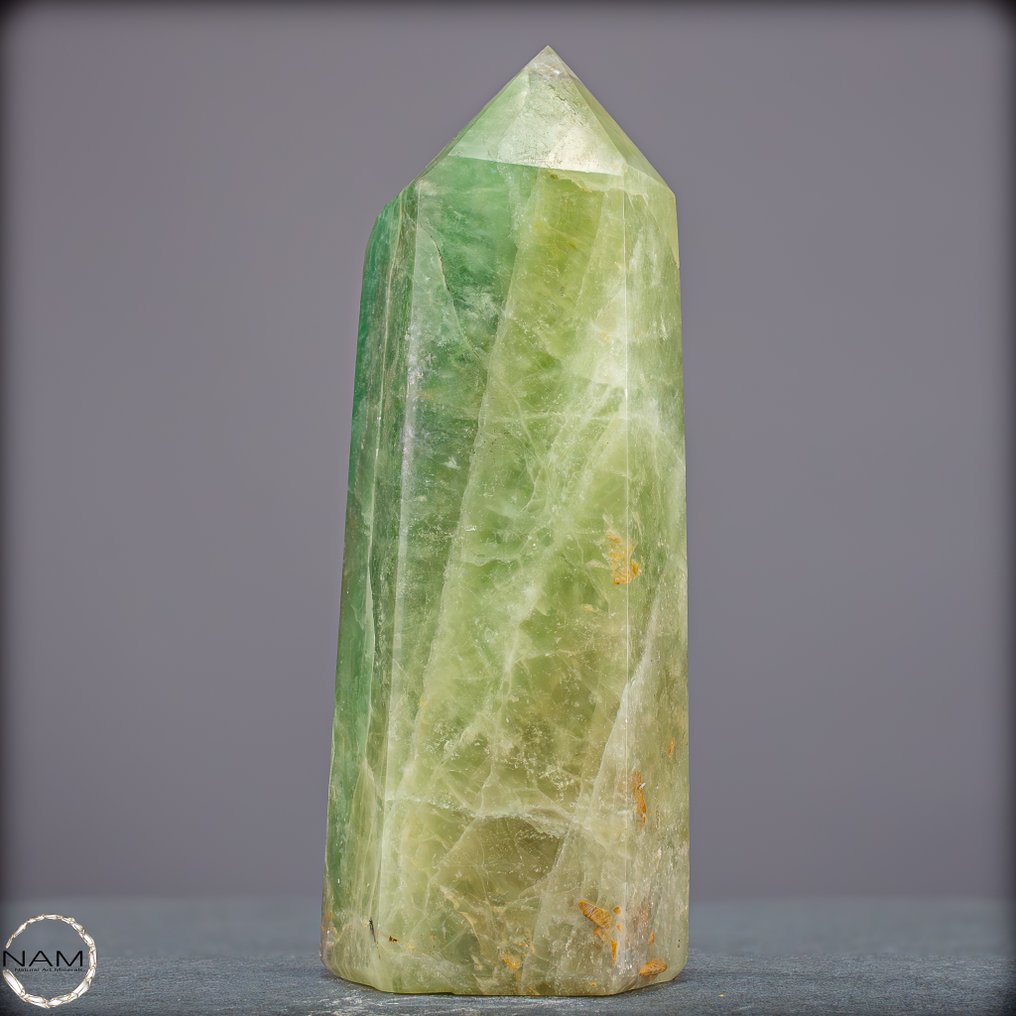 天然方解石方尖碑 清晰、结构和光彩照人的优雅- 1433.14 g #4.3