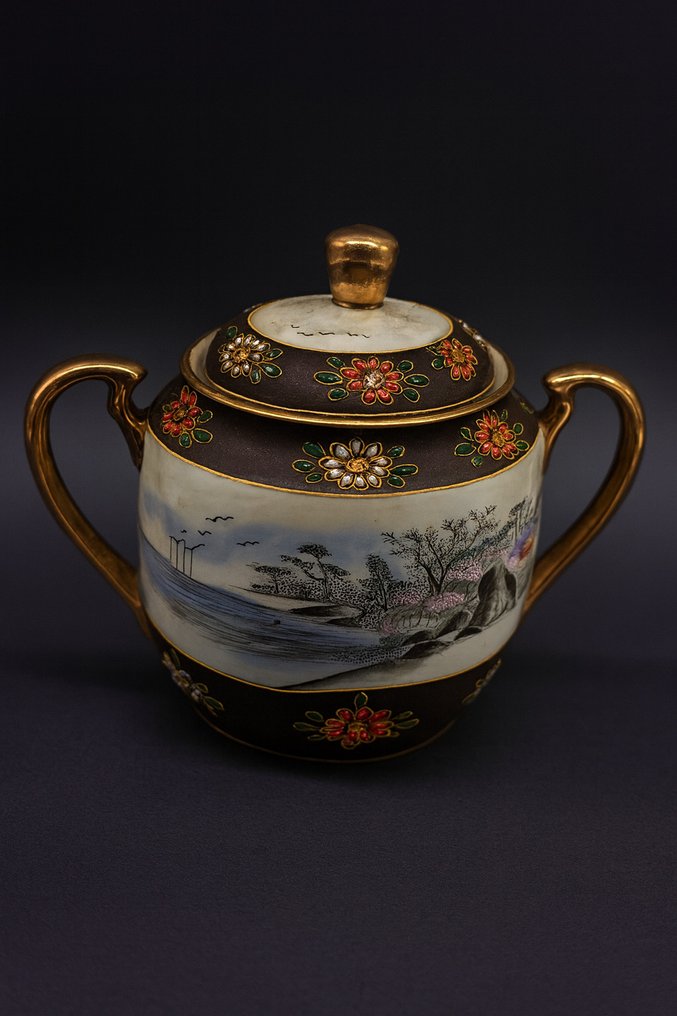 Kutani - 10人用咖啡套装 (32) - 蛋壳 - Grand service à café #4.3