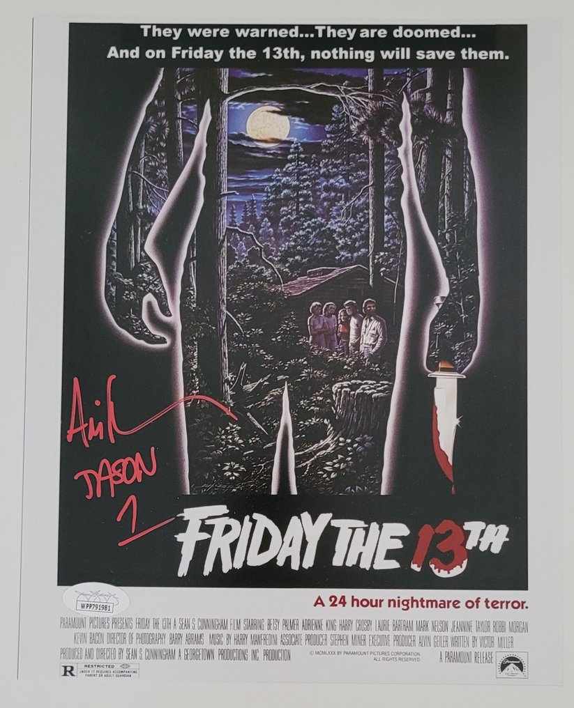 Perjantai 13 - Jason Voorhees (Ari Lehman) - Autograph, Photo with COA of JSA #3.2