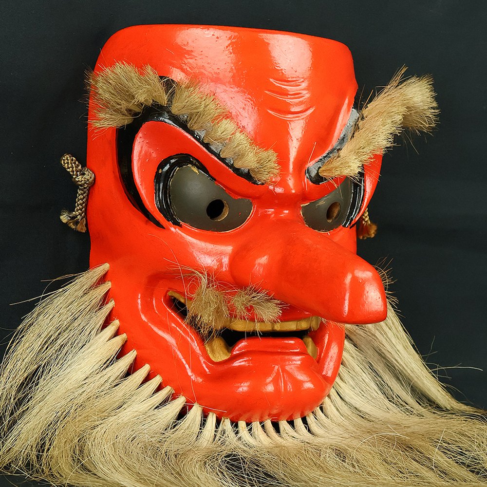 Μάσκα Noh - Ξύλο - Sarutahiko Tengu (χωρίς τιμή ασφαλείας) #1.0