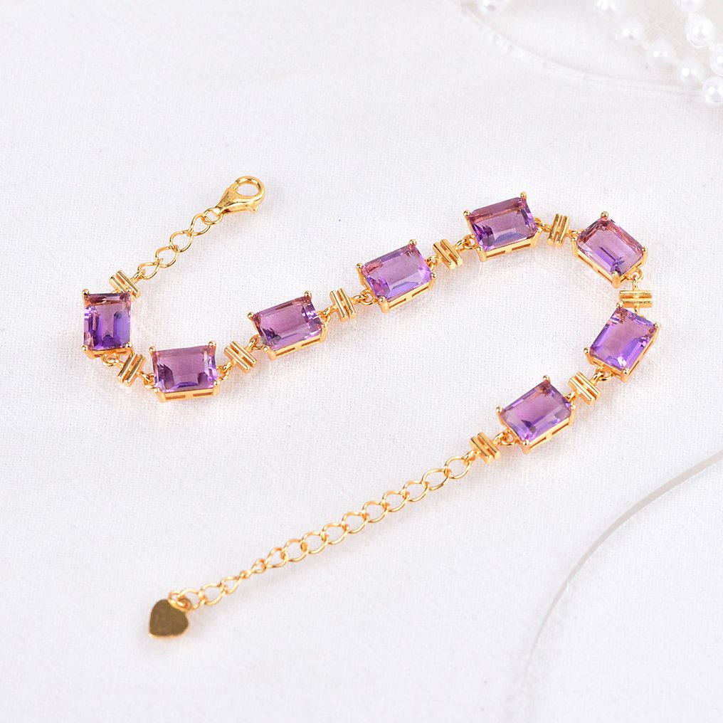 χωρίς τιμή ασφαλείας - Βραχιόλι Ασημί - Amethyst - Πιστοποιημένο #3.2