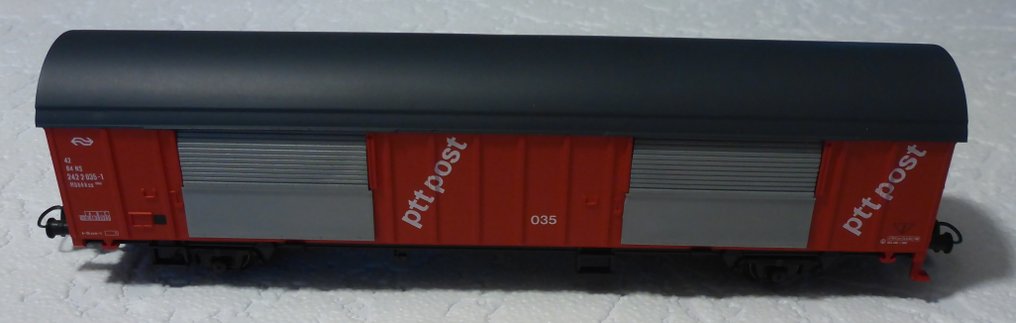 Roco H0 - 4387A, 46275 - Model train wagon (3) - Three PTT mail trucks with unique numbers. - NS #2.1