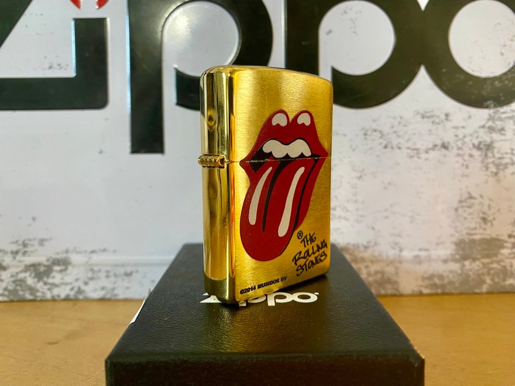 Zippo - RARE ROLLING STONES DORE - Ingen mindstepris - Lighter - Stål (rustfrit), Messing #3.2