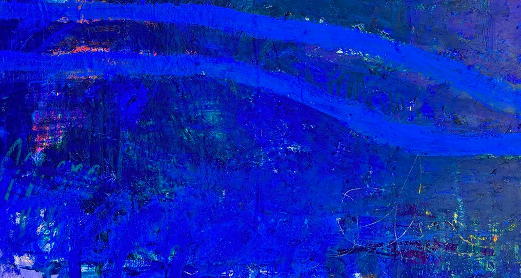 Cristine Balarine - Azul _ panel 2 of 2 _ XXL extra large original abstract painting #2.1