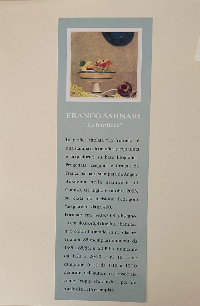 Franco Sarnari (1933-2022) - La Fruttiera #4.3
