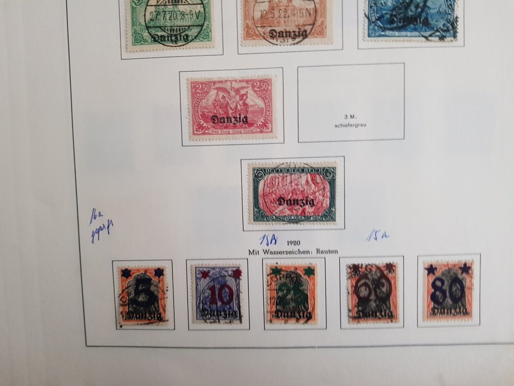 Danzica 1920/1932 - Collezione su inserto di carte. #3.2