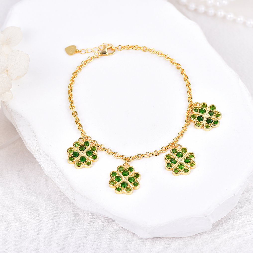 χωρίς τιμή ασφαλείας - Βραχιόλι Ασημί - Diopside - Πιστοποιημένο #1.0