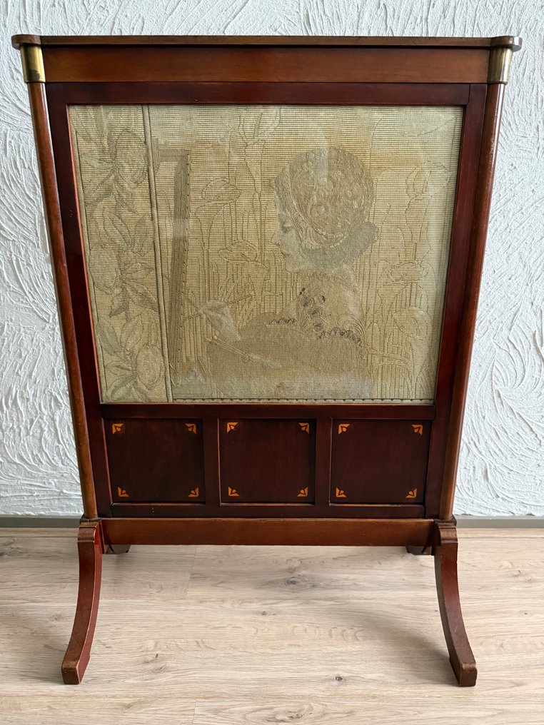Folding screen - Mahogany, Silk - Hazard screen #1.0