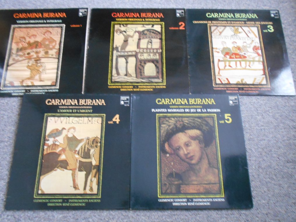 Clemencic Consort - Multiple artists - Harmonia Mundi: Carmina Burana, Volume 1-5, Clemencic Consort, Clemencic - Multiple titles - LP Albums (multiple items) - Unknown pressing - 1979 #1.0