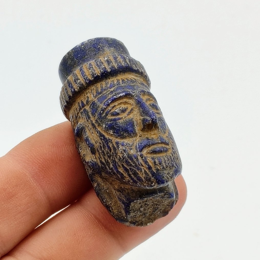 巴克特里亚 青金石 国王之头珠子碎片（或复制品） - 47 mm #1.0