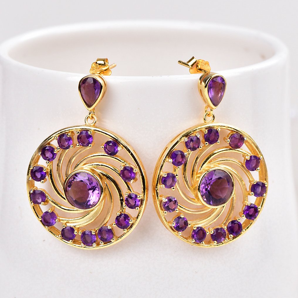 χωρίς τιμή ασφαλείας - Σκουλαρίκια Ασημί - Amethyst - Πιστοποιημένο #3.2