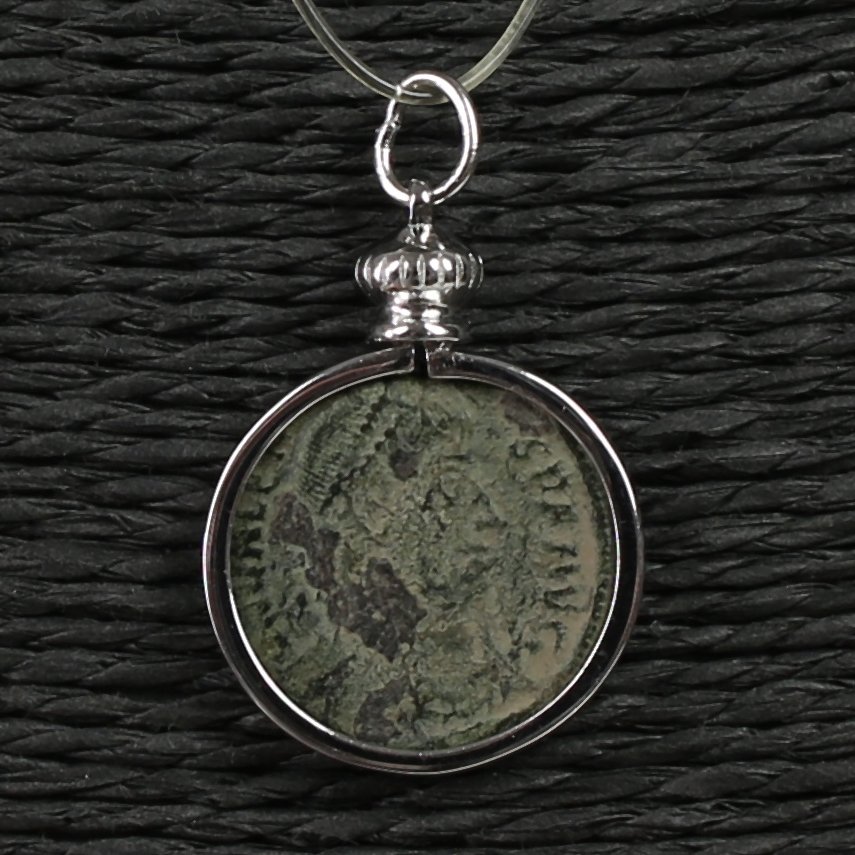 Modern Silver Pendant with Ancient Roman Valens coin (No Reserve Price) #1.0