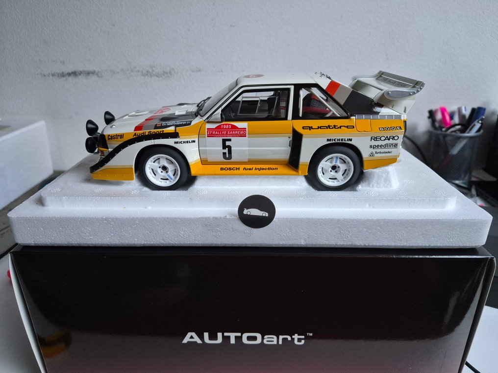 Autoart 1:18 - Modell sportsbil - Audi Sport Quattro S1 Rallye Sanremo 1985 Rohrl - 88503 #1.0