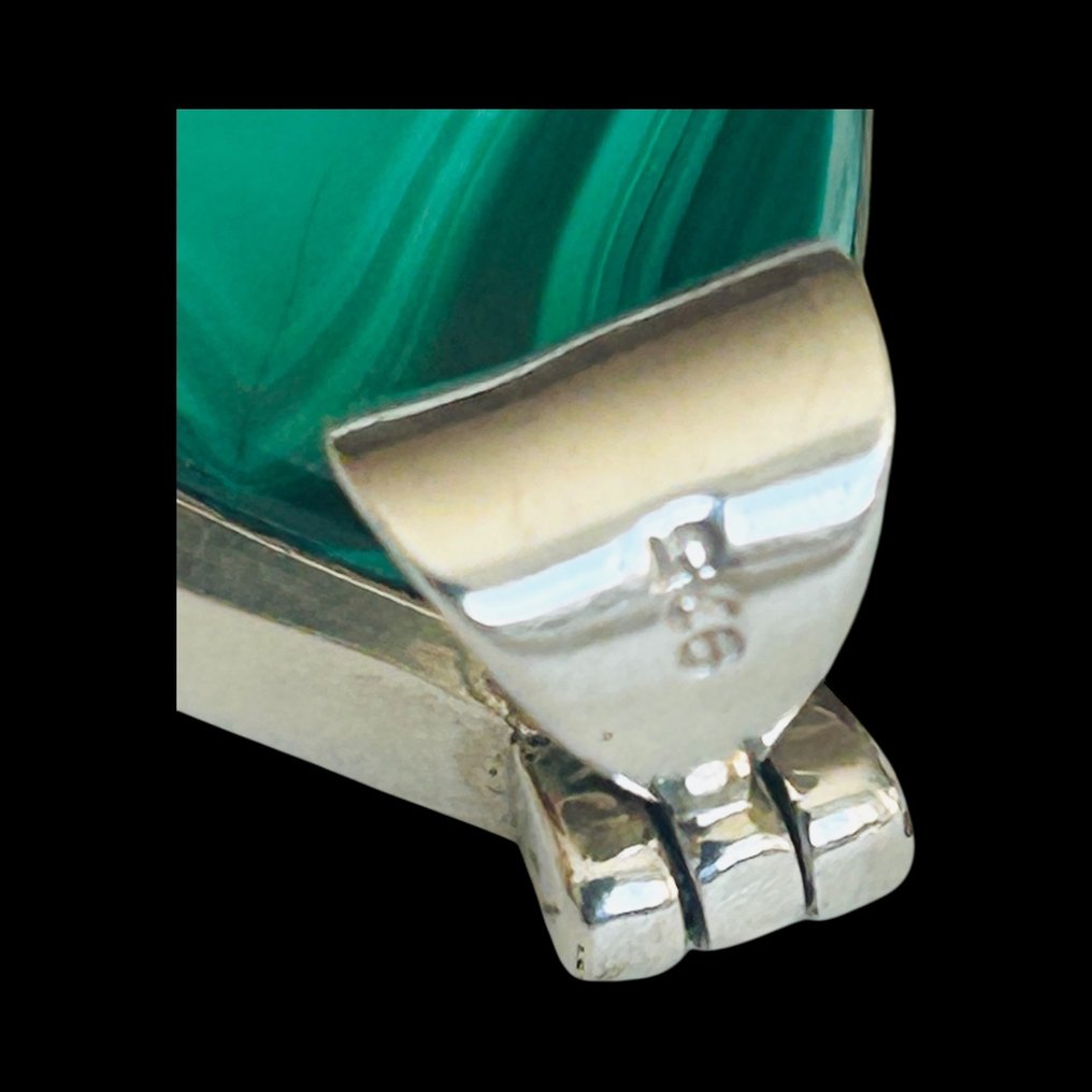 Μαλαχίτης Κοσμήματα - Ύψος: 5.5 cm - Πλάτος: 2.5 cm- 21.4 g - (1) #3.2