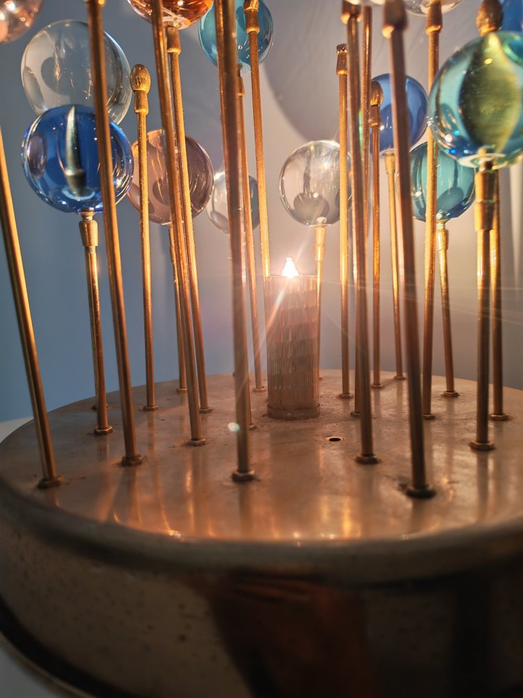 台灯 - 太空时代 - 镀金黄铜, 水晶, 镀金黄铜 - 水晶球灯 #3.2