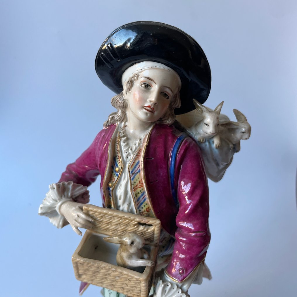 Sitzendorf - Αγαλματίδιο - vendeur de lapins - Πορσελάνη #1.0