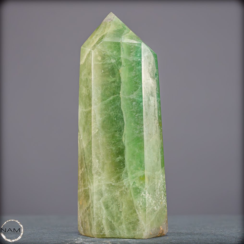 天然方解石方尖碑 清晰、结构和光彩照人的优雅- 1433.14 g #1.0