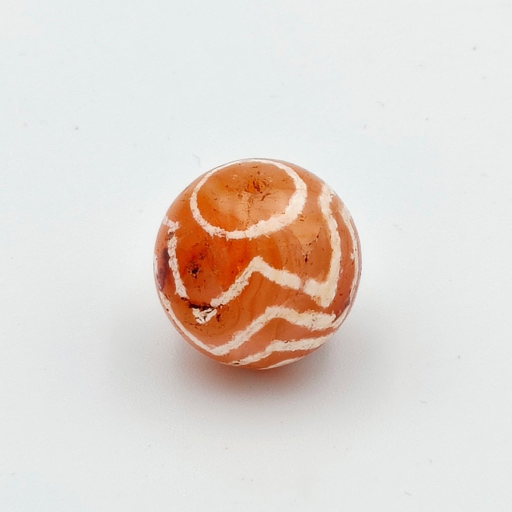 Αρχαία Βιρμανία, Πολιτείες Πυου Χαραγμένο Αγκάτης Ματάκι με χάντρα με ειδικό σχεδιασμό - 20 mm  (χωρίς τιμή ασφαλείας) #3.2