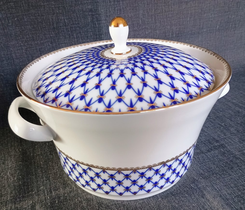 Lomonosov Imperial Porcelain Factory - Dinner service - Cobalt Net - 24kt gold - Cobalt blue and gold #2.1