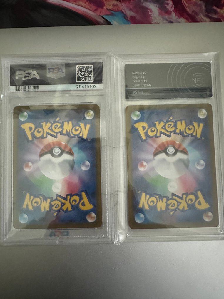 Pokémon - 2 Graded card - Reshiram e Zekrom 109/100; #195 Foil, Alternate art - PSA 10 - Sword & Shield - Graded kaart met graded handtekening #4.3